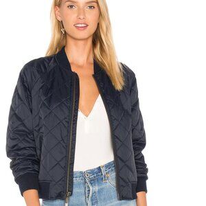 Vince Coastal Blue Quilted Bomber Full Zip Jacket Size Small